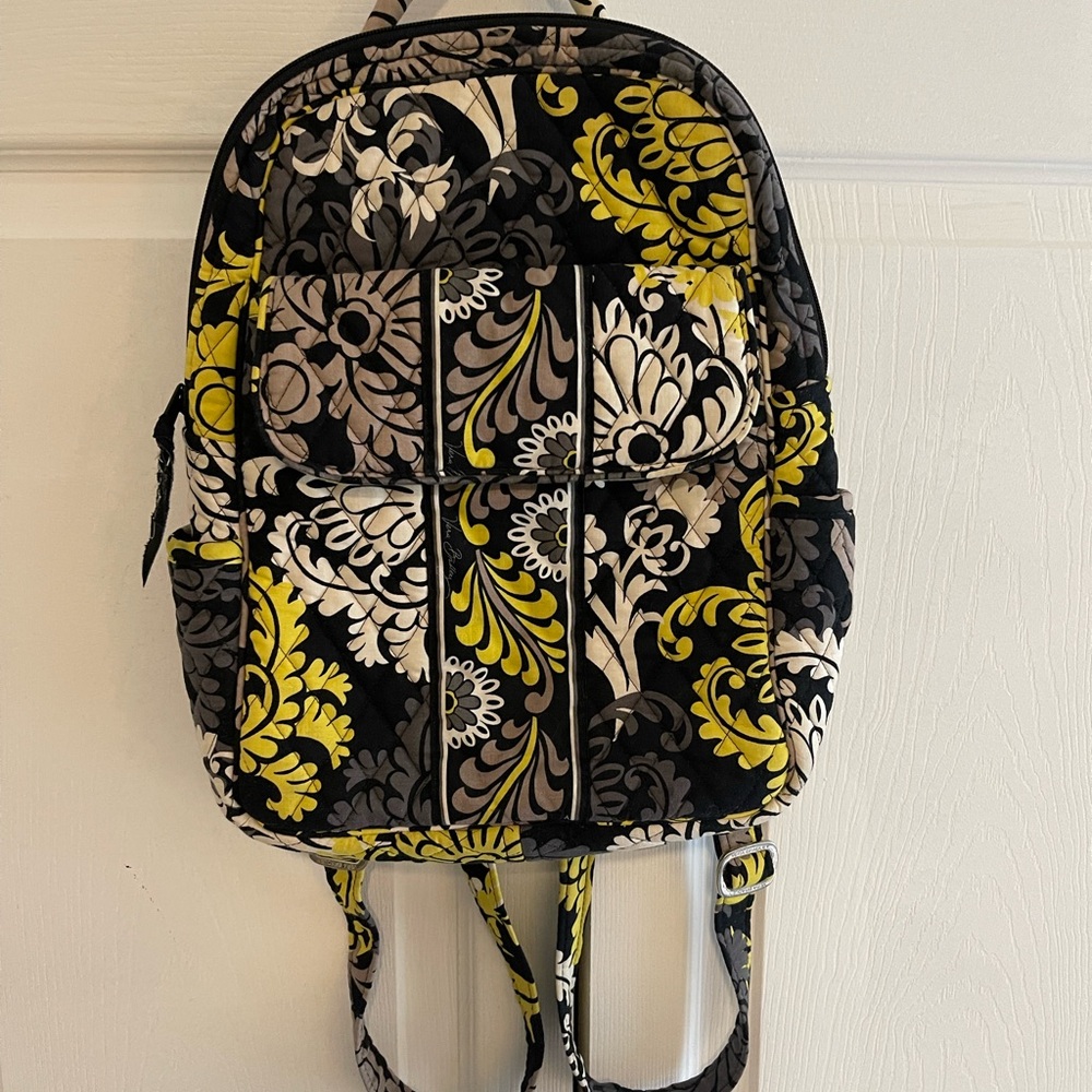 Vera Bradley Black and Yellow Patterned Backpack
